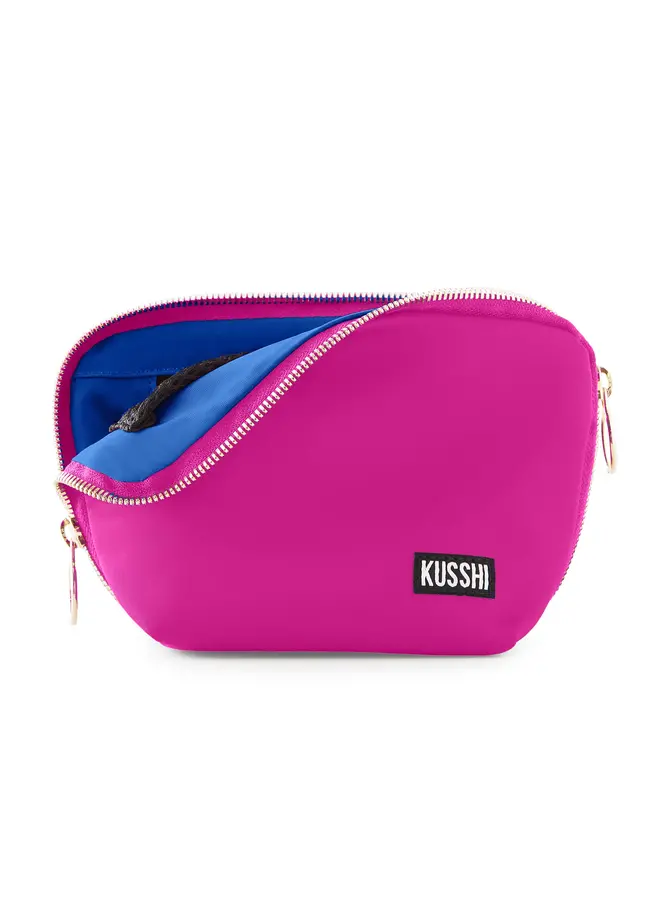 Everyday Makeup Bag Raspberry Punch with Blue