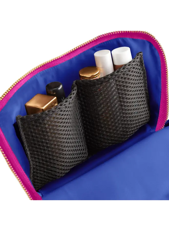 Everyday Makeup Bag Raspberry Punch with Blue