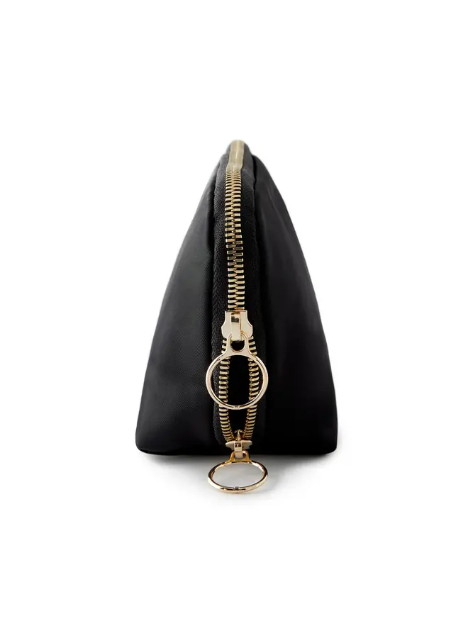 Everyday Makeup Bag Satin Black/Pink