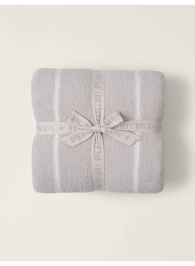 CozyChic Pinstripe Bed Blanket Stone/Pearl