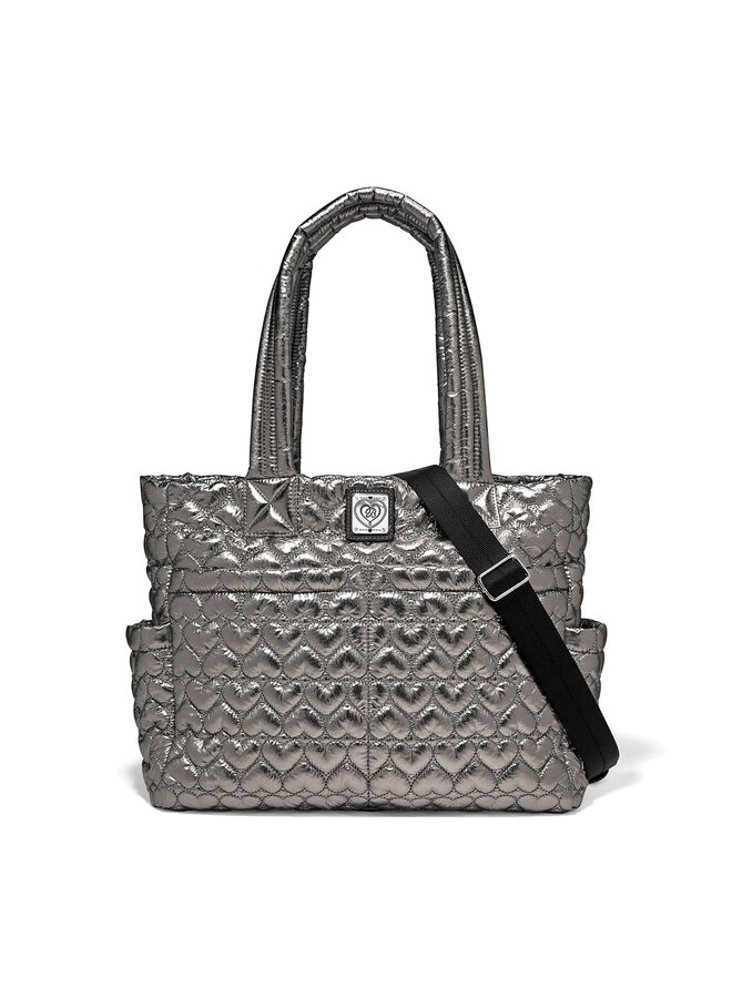 Kameron Metallic Utility Tote Pewter