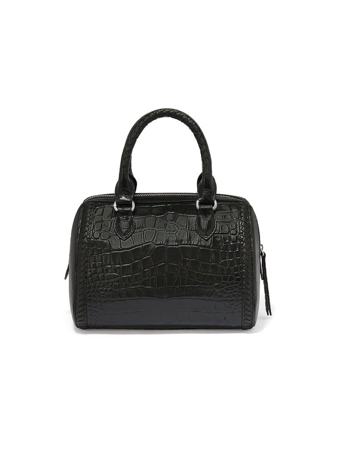 Interlok Croco Grant Large Satchel Black