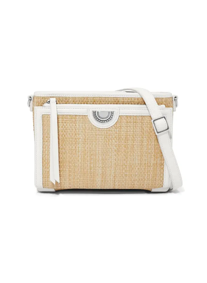 Jordyn Straw Cross Body Organizer White