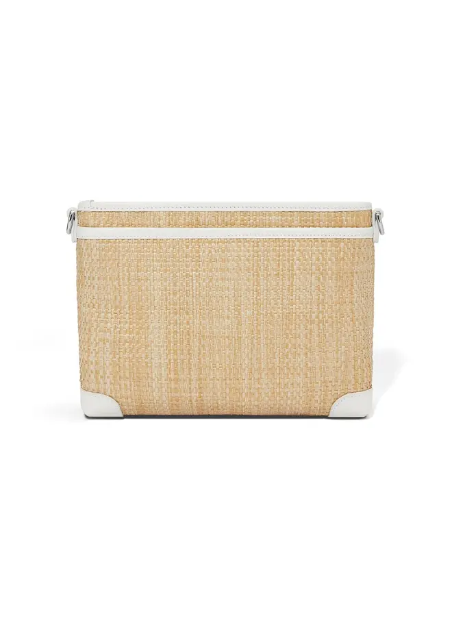 Jordyn Straw Cross Body Organizer White