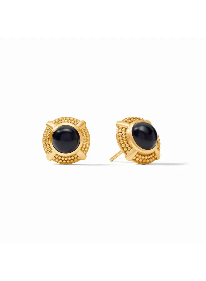 Cabochon Stud Obsidian Black