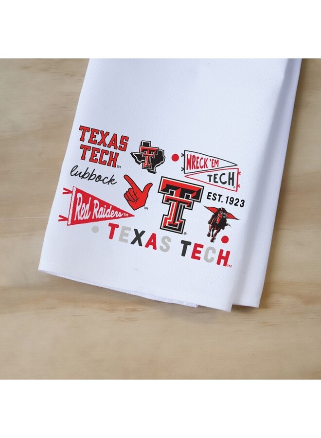 Texas Tech Collegiate Cluster Tea Towel