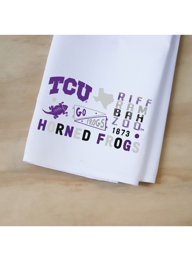 TCU Collegiate Cluster Tea Towel