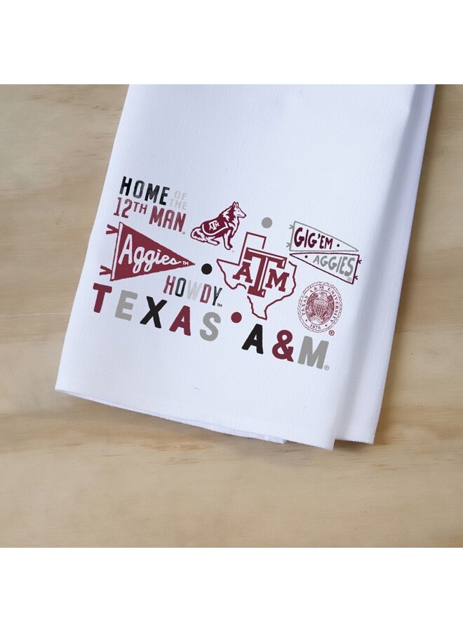 Texas A&M Collegiate Cluster Tea Towel