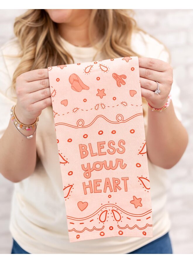 Bless Your Heart Western Tea Towel