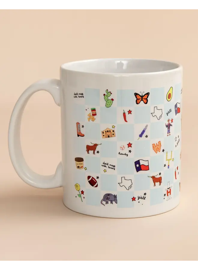 Texas Checkerboard Icons Mug