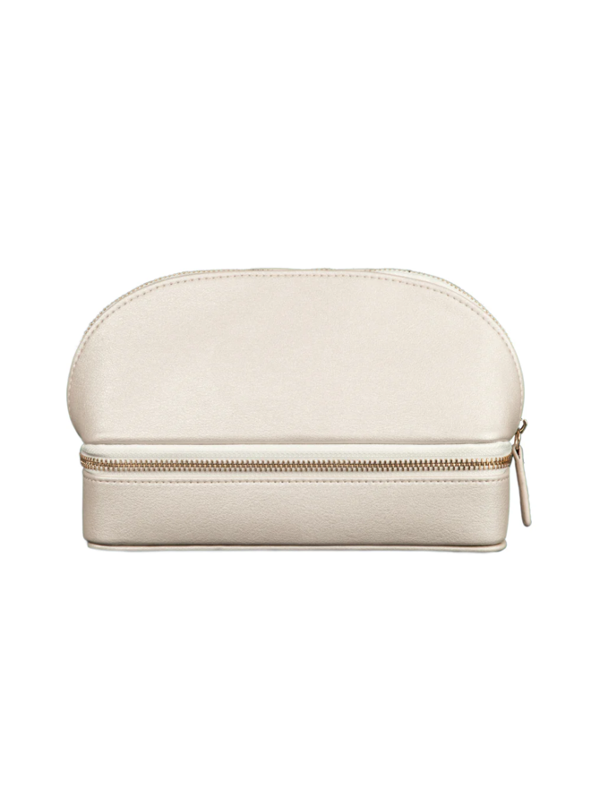 Abby Travel Cosmetic Case Pearl White