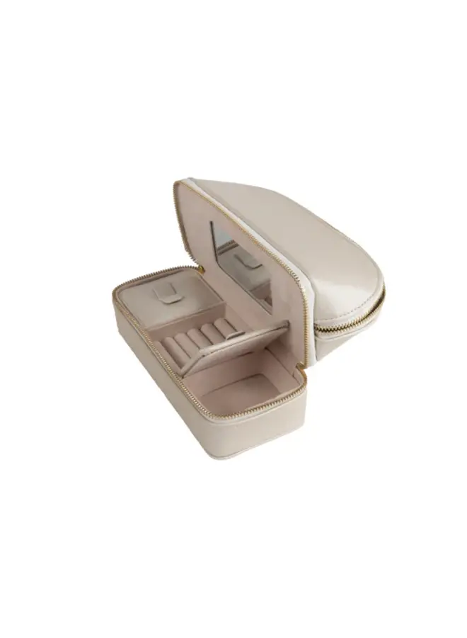 Abby Travel Cosmetic Case Pearl White
