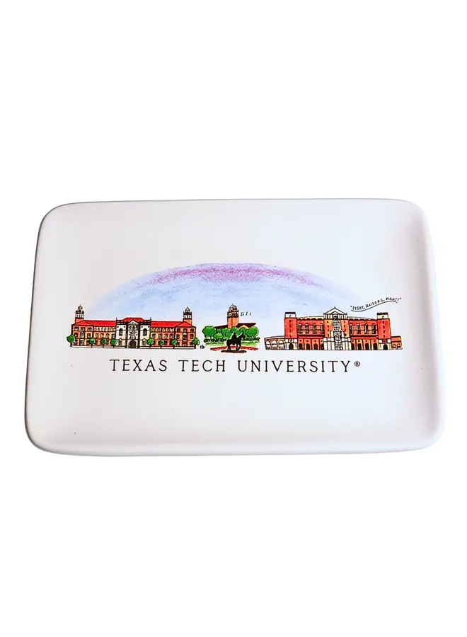 Texas Tech Skyline Ceramic Trinket Tray