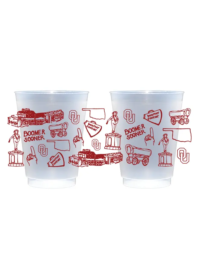 OU Shatterproof Cups Set of 8