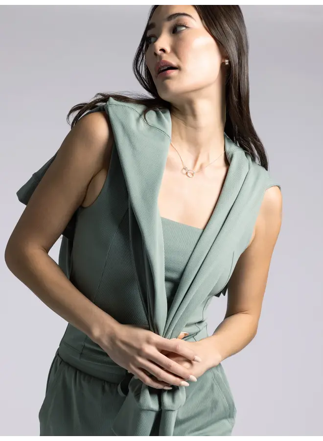 Izzy Hoodie Desert Green Ribbed