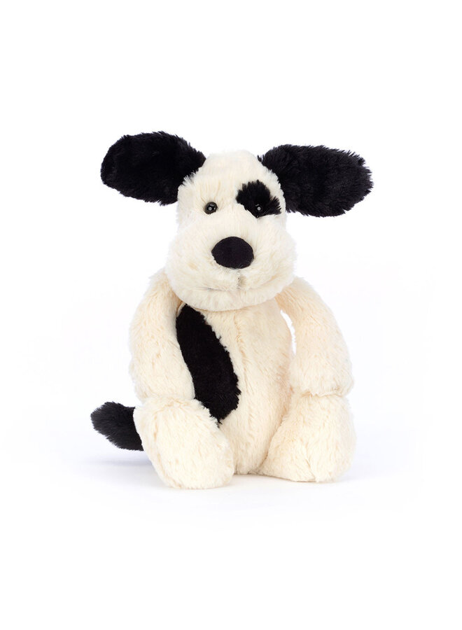Bashful Black and Cream Puppy Medium