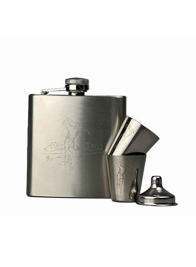Hip Flask & Cup Set Golf