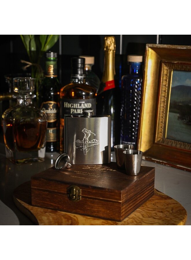 Hip Flask & Cup Set Golf
