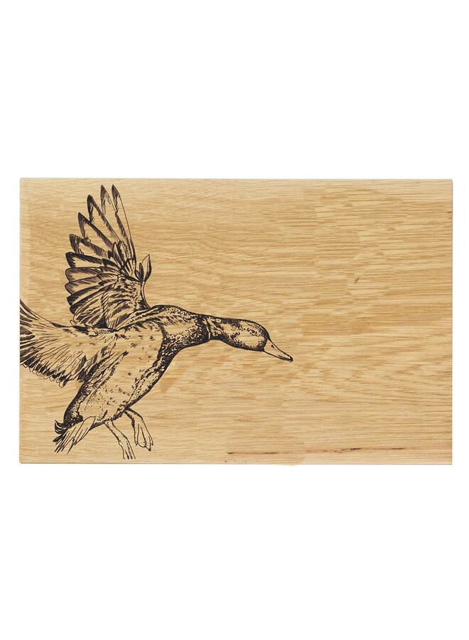 Oak Serving Board Flying Duck