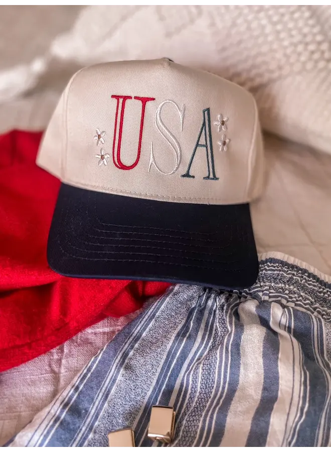 Embroidered USA Trucker Hat