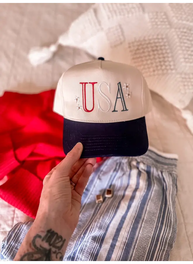 Embroidered USA Trucker Hat