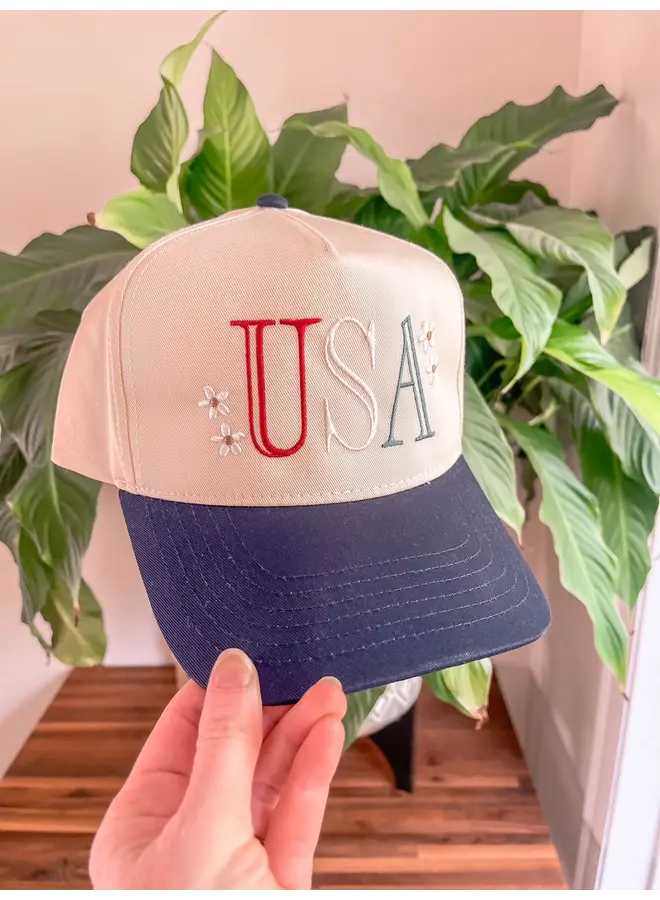Embroidered USA Trucker Hat