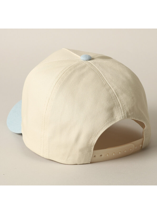 Cowboy Horse Embroidered Cap Light Denim