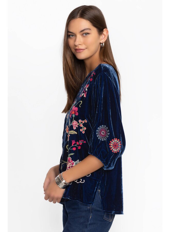 Velvet Boatneck Blouse Nikkola Bellwether