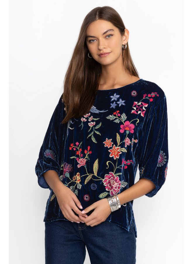 Velvet Boatneck Blouse Nikkola Bellwether