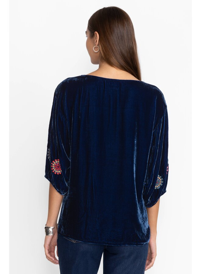 Velvet Boatneck Blouse Nikkola Bellwether