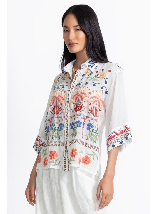 Kimono Sleeve Shirt Isla White