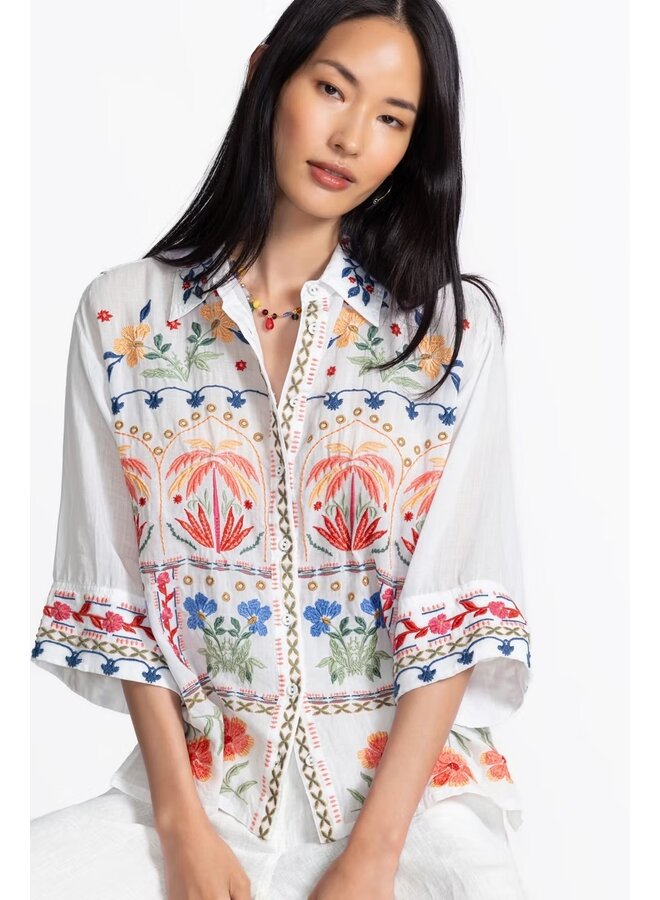 Kimono Sleeve Shirt Isla White