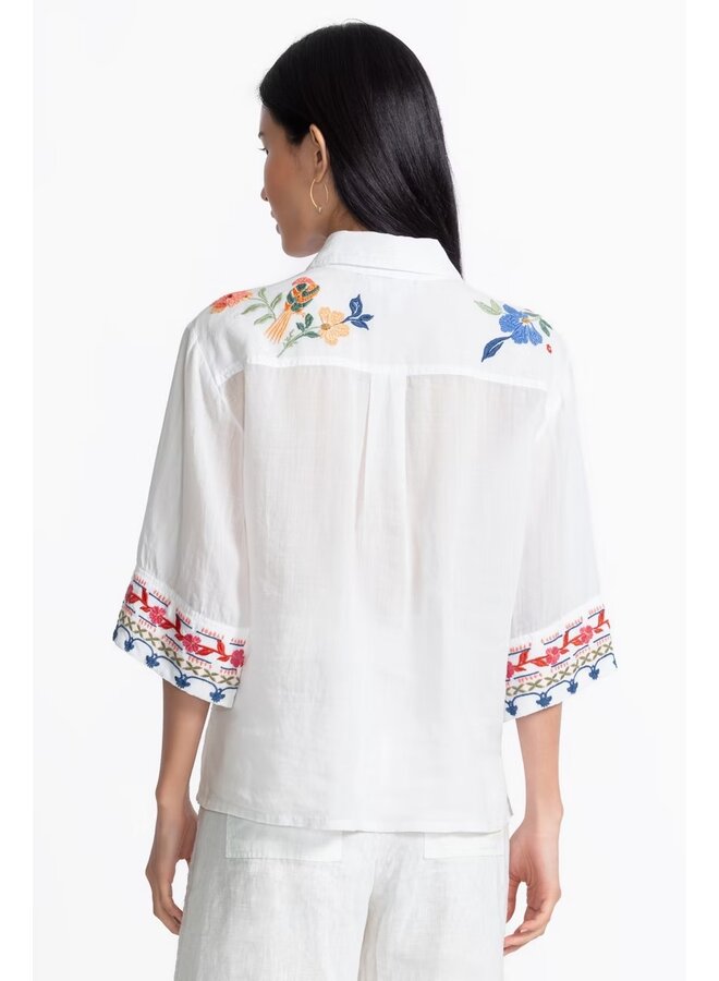 Kimono Sleeve Shirt Isla White