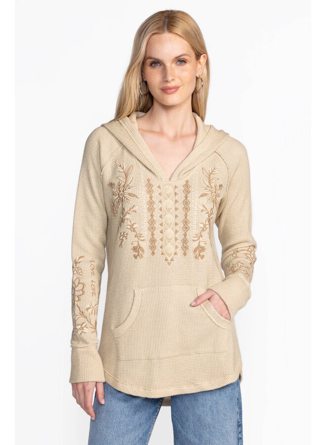 Metallic Thermal Hoodie Laura Cream