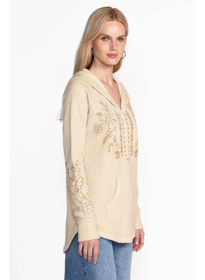 Metallic Thermal Hoodie Laura Cream