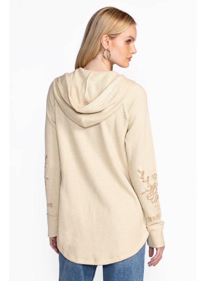 Metallic Thermal Hoodie Laura Cream