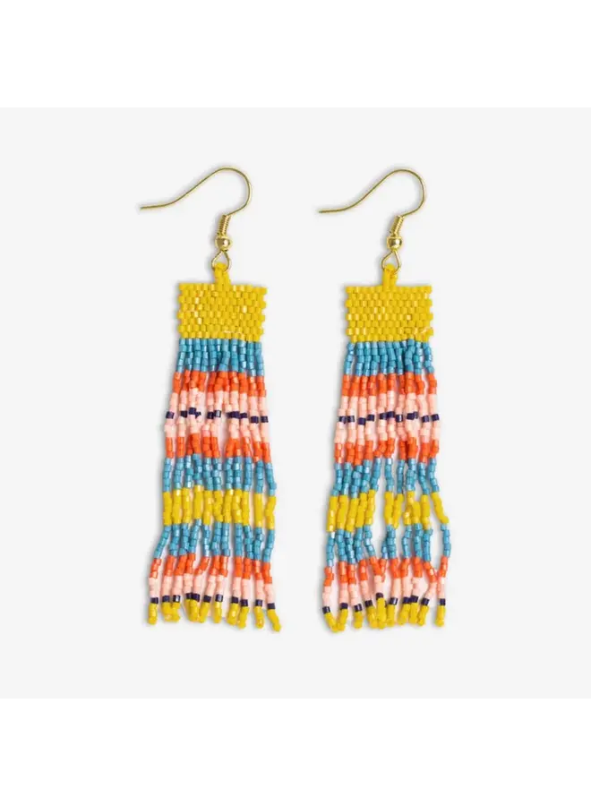 Billie Mixed Horizontal Stripe Fringe Earrings Amalfi