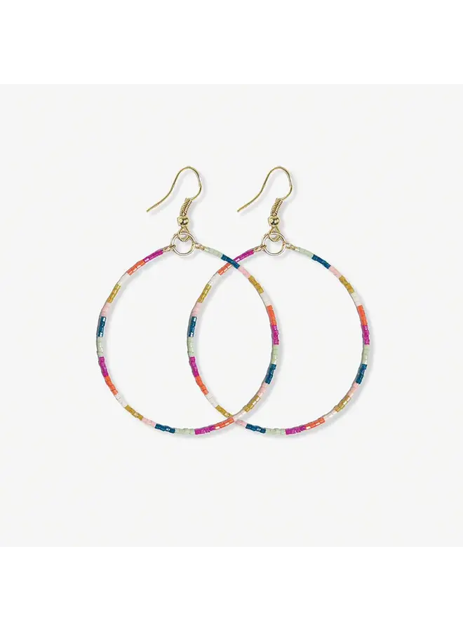 Kelly Color Block Beaded Hoop Rainbow