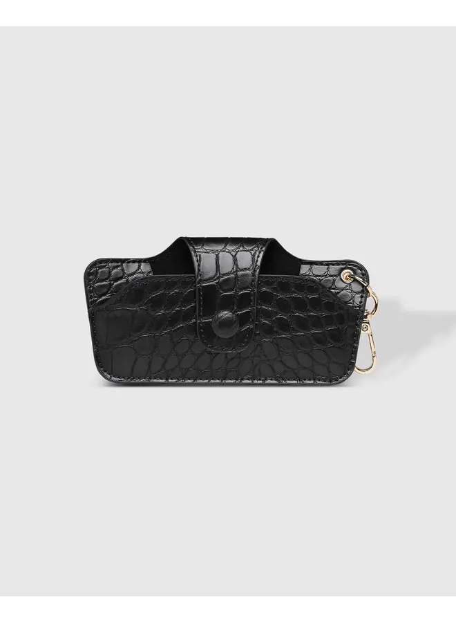 Skittle Sunglass Case Croc Black