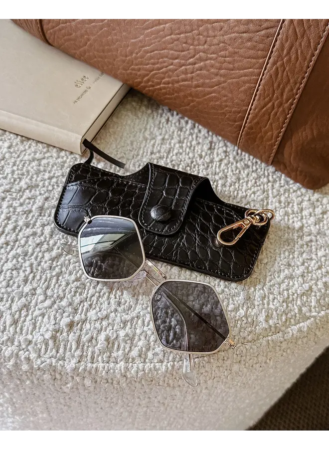 Skittle Sunglass Case Croc Black