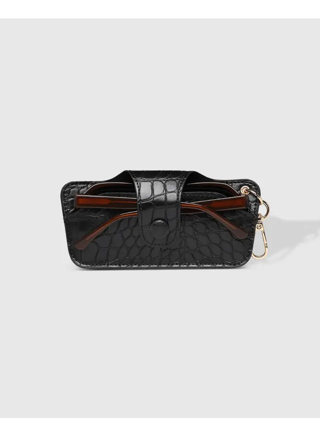 Skittle Sunglass Case Croc Black