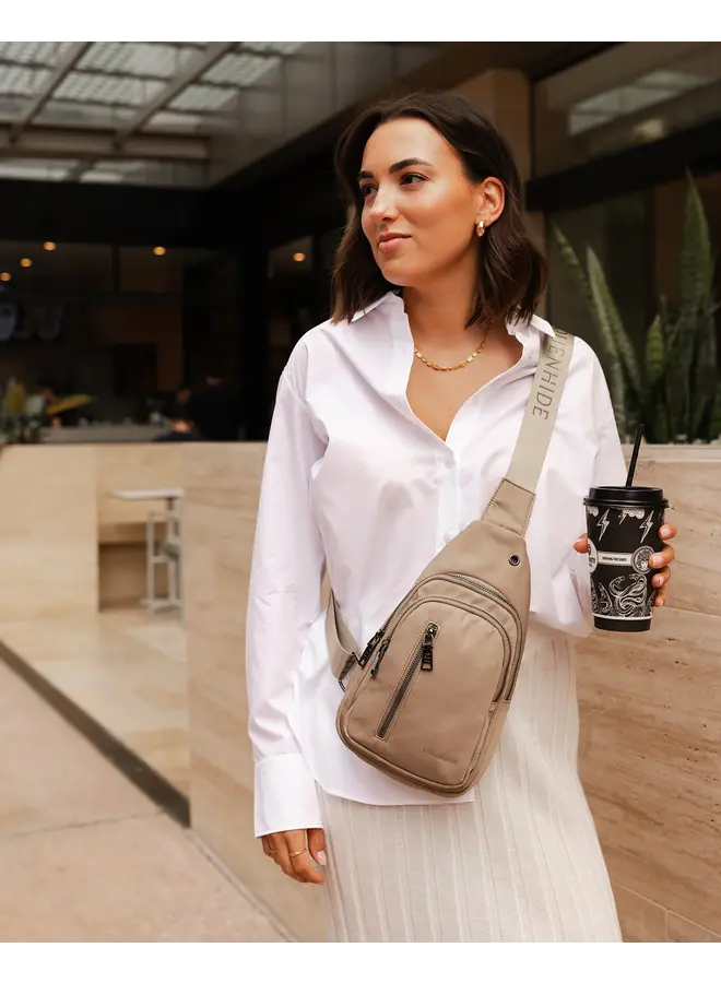 Boyd Nylon Sling Bag Beige