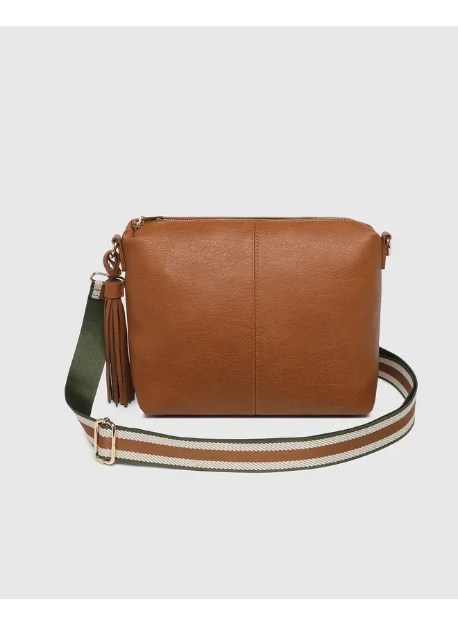 Daisy Stripe Crossbody Bag Tan