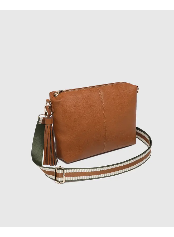 Daisy Stripe Crossbody Bag Tan