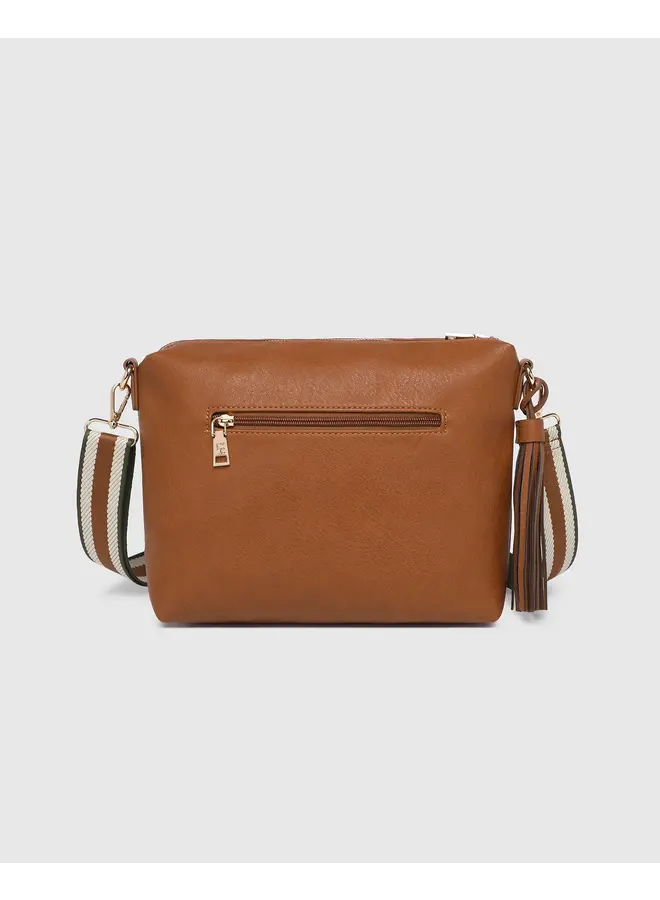 Daisy Stripe Crossbody Bag Tan