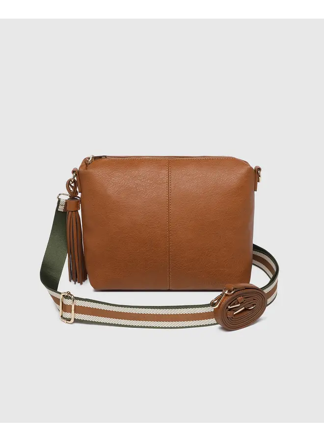 Daisy Stripe Crossbody Bag Tan