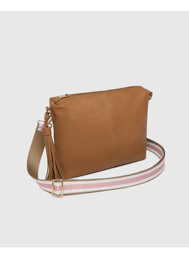 Daisy Stripe Crossbody Bag Camel