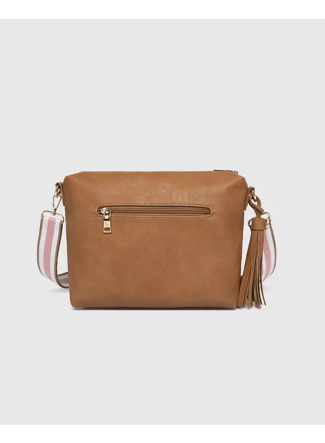 Daisy Stripe Crossbody Bag Camel