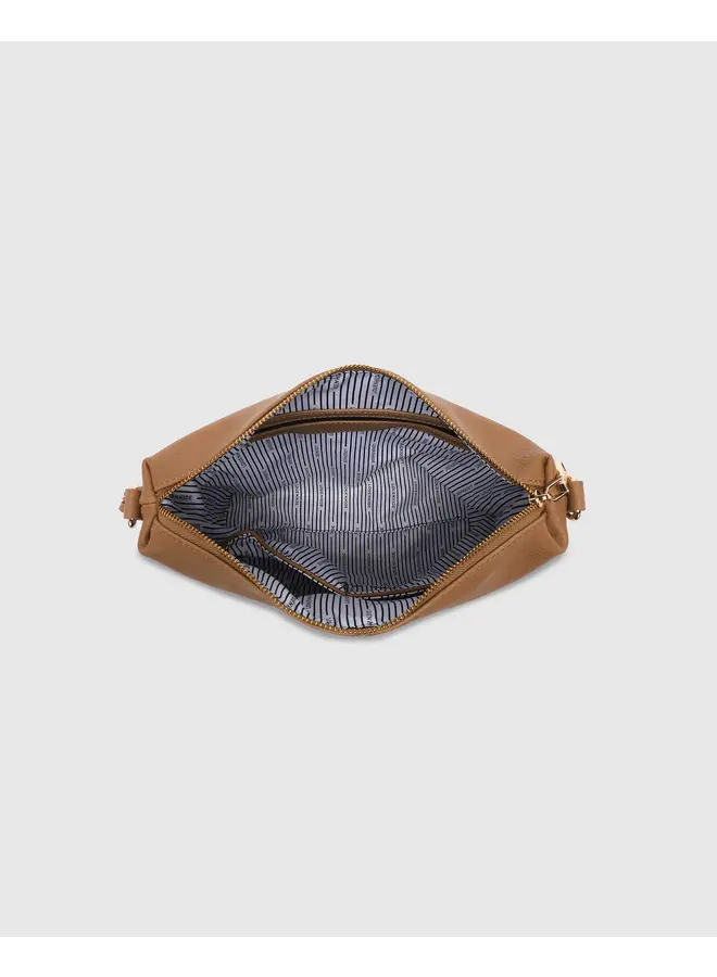 Daisy Stripe Crossbody Bag Camel