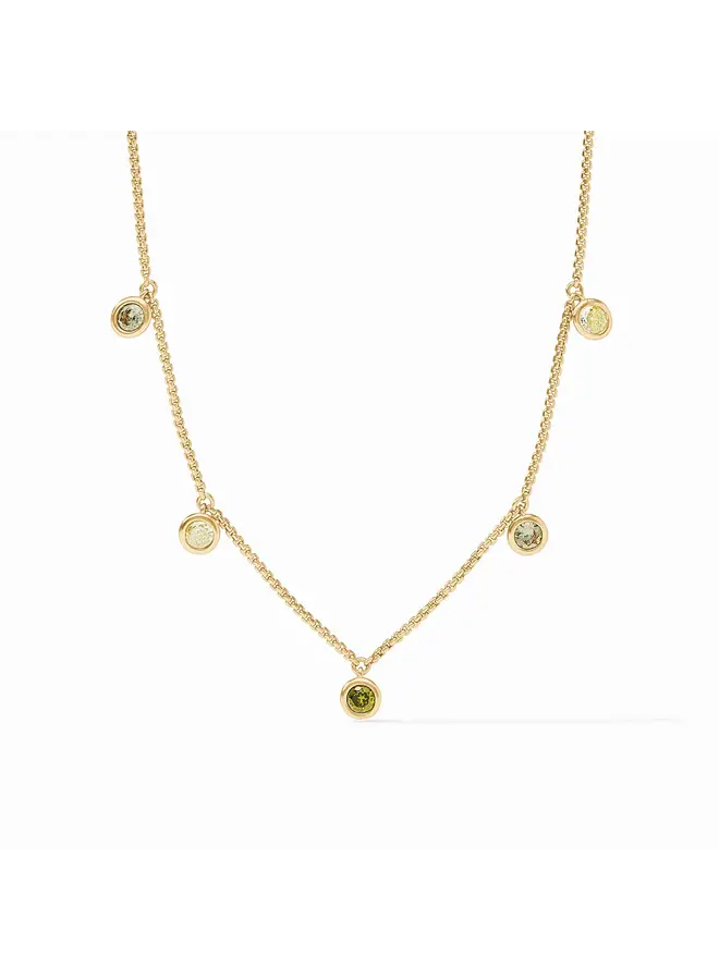 Rainbow Delicate Charm Necklace Shades of Jade